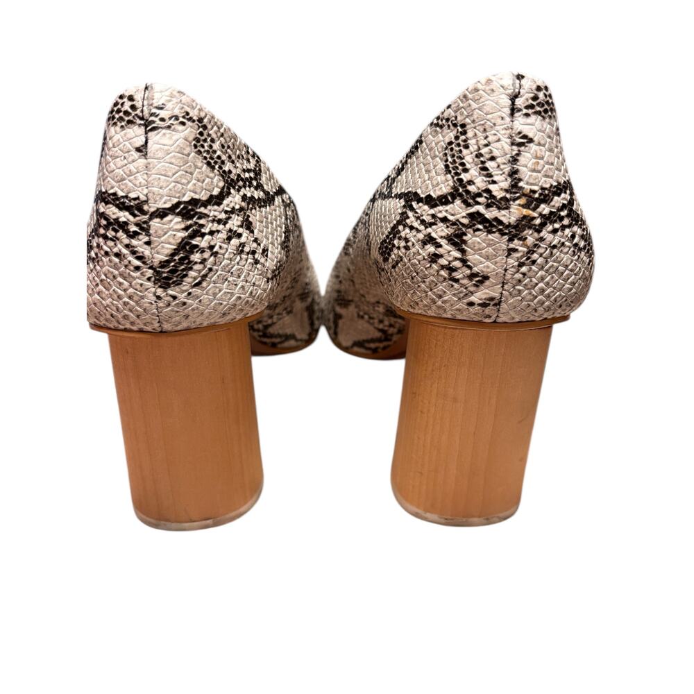 Imagine Vince Camuto Quinna Capri Snakeskin Block Heel Pumps Size 8 - Picture 5 of 10